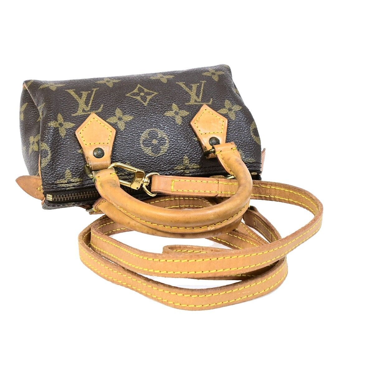 LOUIS VUITTON Mini Speedy 2Way Hand Bag Monogram Leather Brown M41534 11EB585