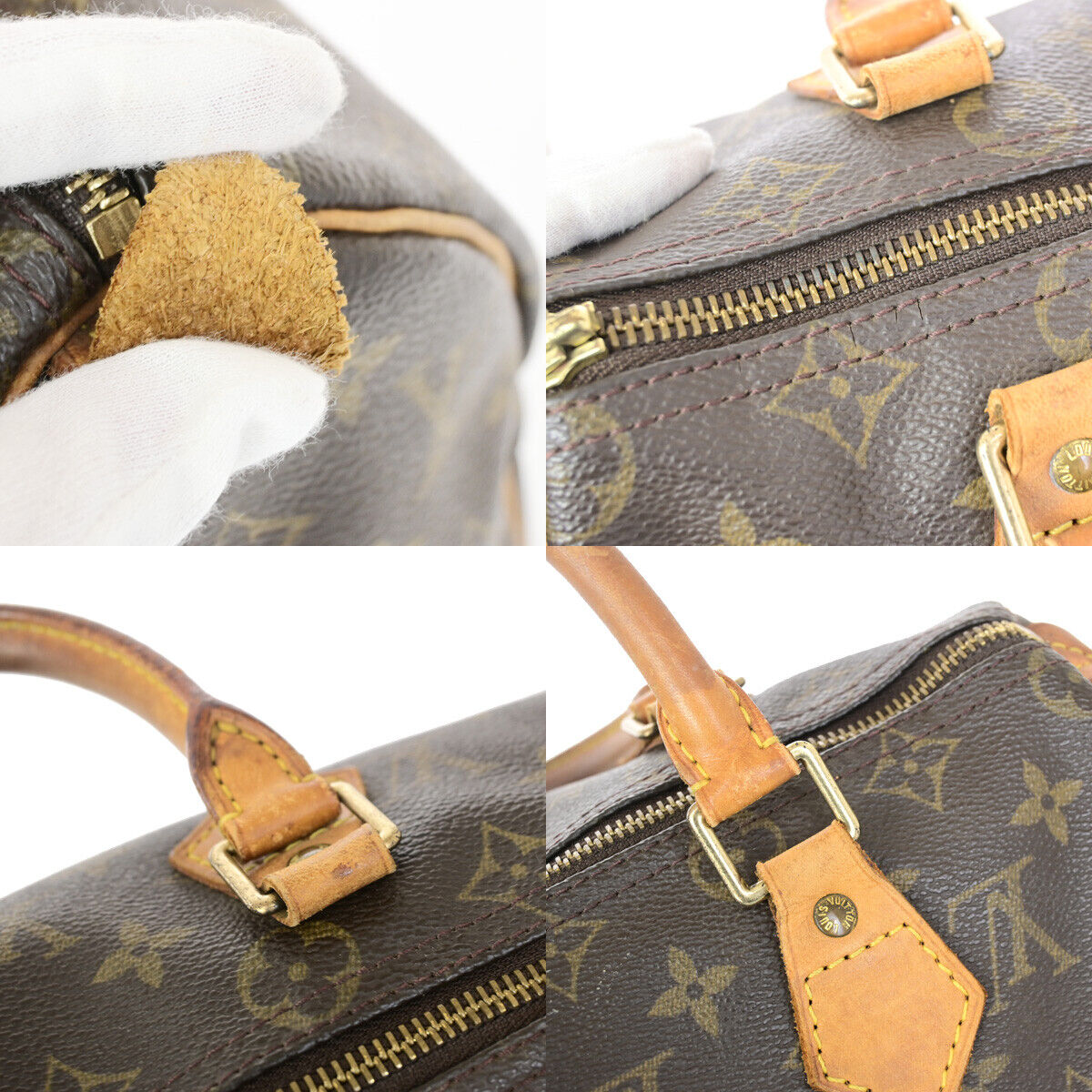 LOUIS VUITTON Speedy 25 Travel Hand Bag Monogram Leather Brown M41528 87SJ433