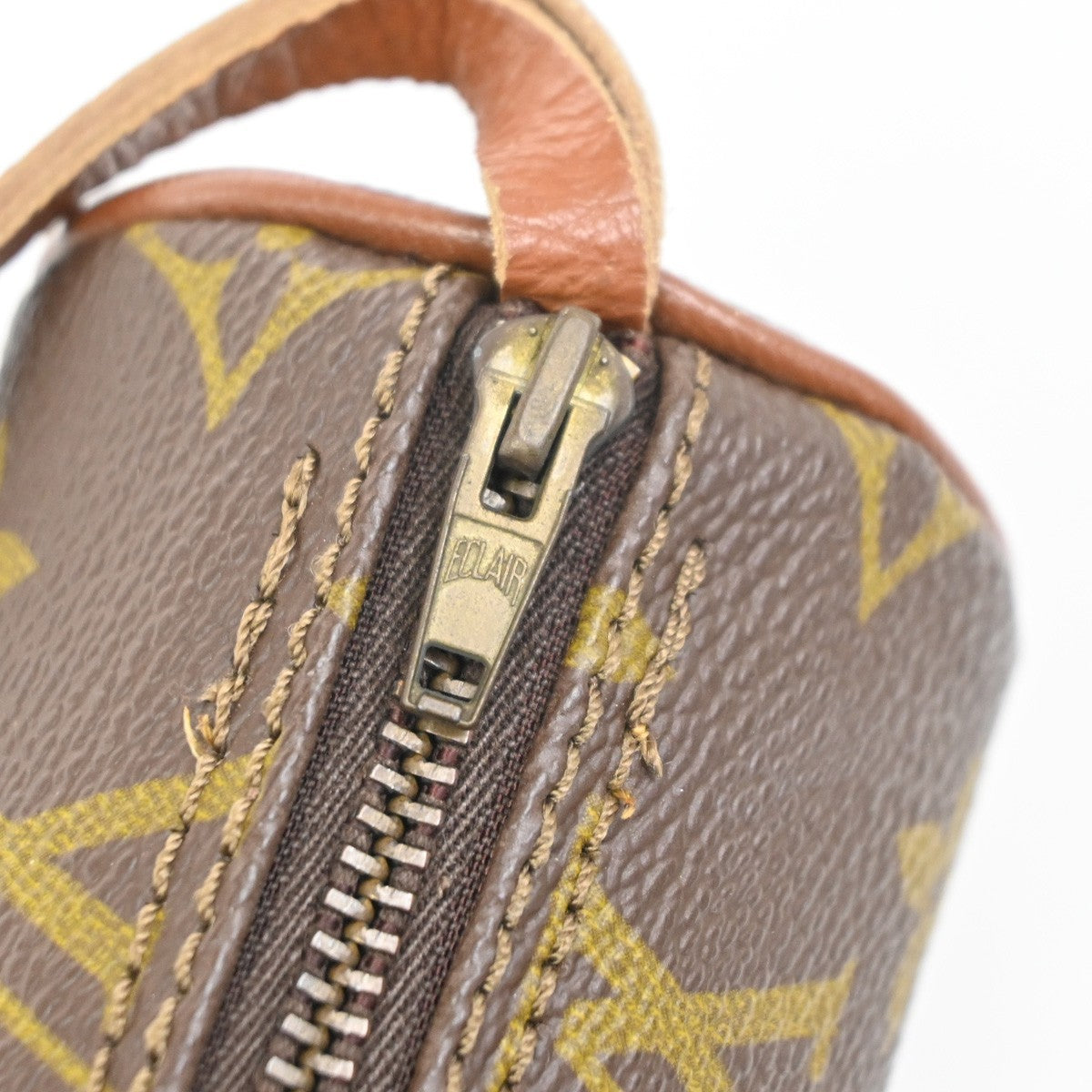 LOUIS VUITTON Logo Papillon Pouch Bag Monogram Leather Brown GHW 62MA487