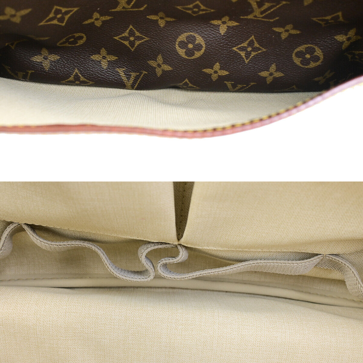 LOUIS VUITTON LV Logo Deauville Hand Bag Monogram Leather Brown M47270 34SJ499