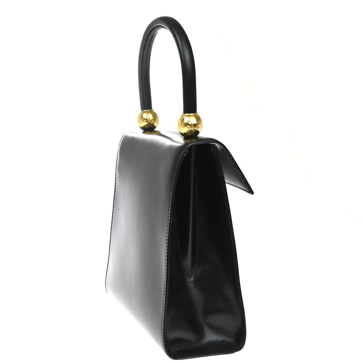 CELINE Logo Star Ball Top Handle Shoulder Hand Bag Leather BK GHW Italy 87YJ093