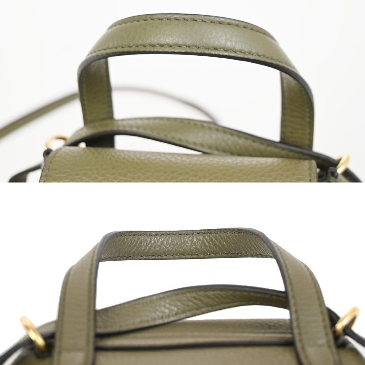 SALVATORE FERRAGAMO Gancini Backpack Bag Leather Green GHW Italy 86KD086