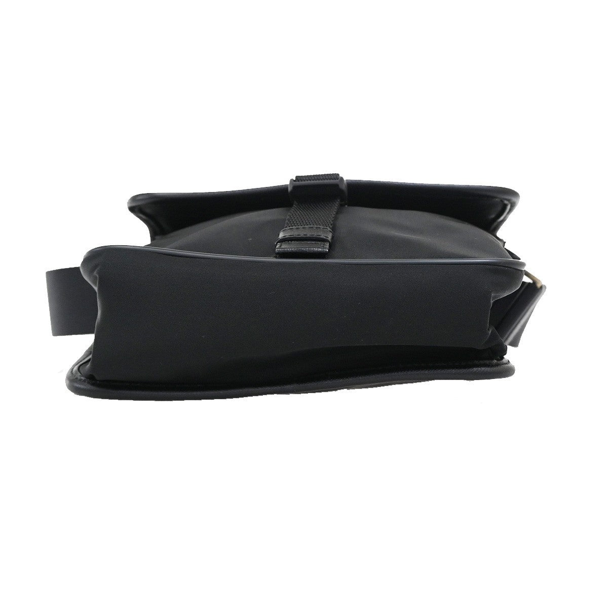 PRADA MILANO Tessuto Messenger Shoulder Bag Nylon Leather Black Silver 87KA852