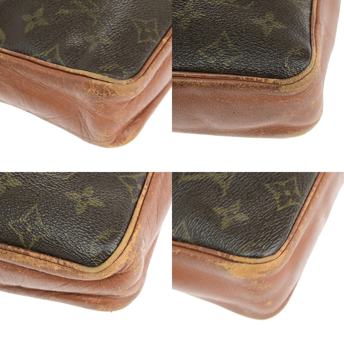 LOUIS VUITTON Sac Sport Clutch Hand Bag Monogram Leather Brown France 07KC335