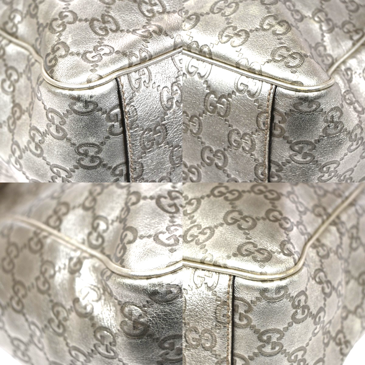 GUCCI Logo GG Pattern Positano Scarf Shoulder Bag Leather Gole GHW Italy 79YJ136