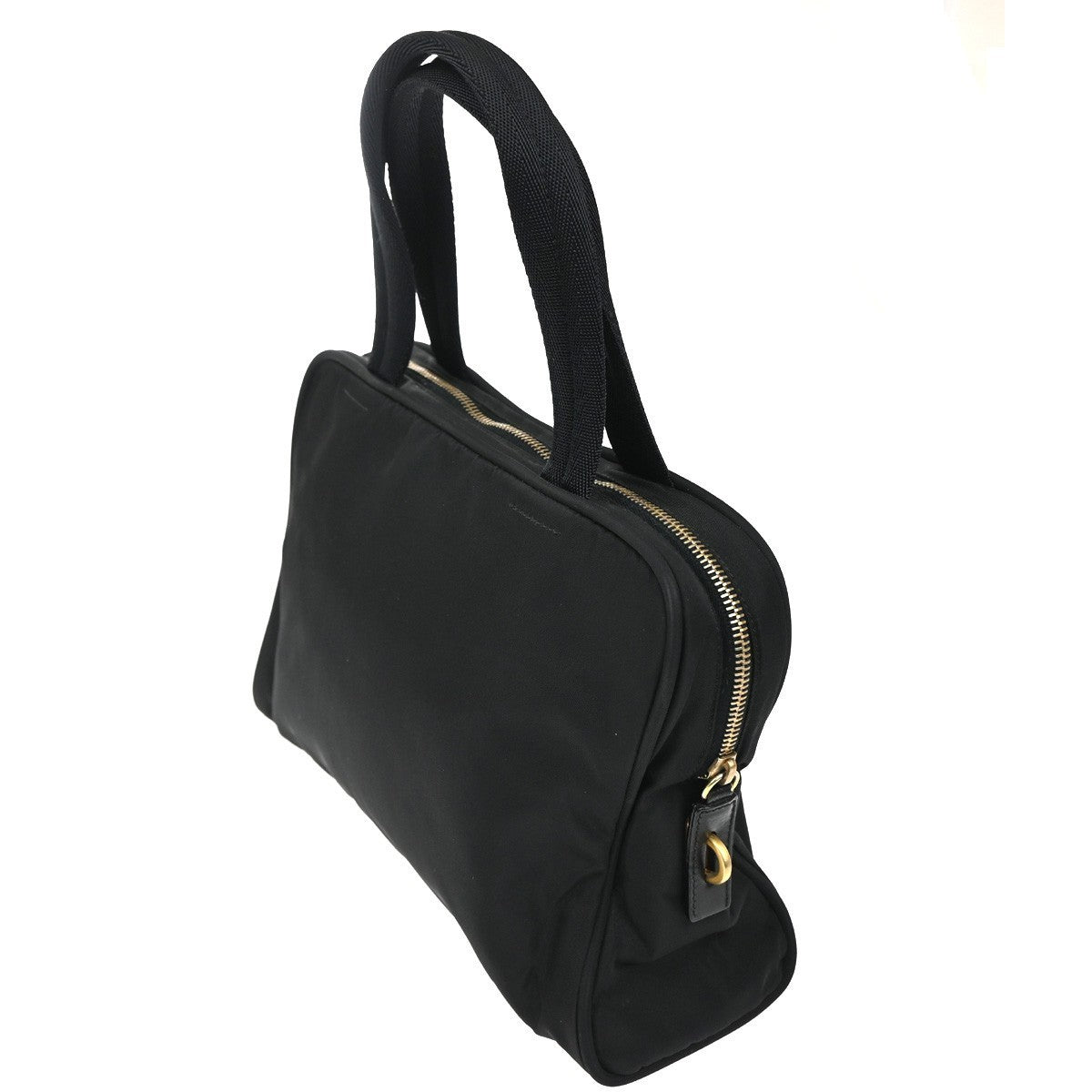 PRADA Logo Tessuto Shoulder Hand Bag Nylon Leather Black GHW 81TA424