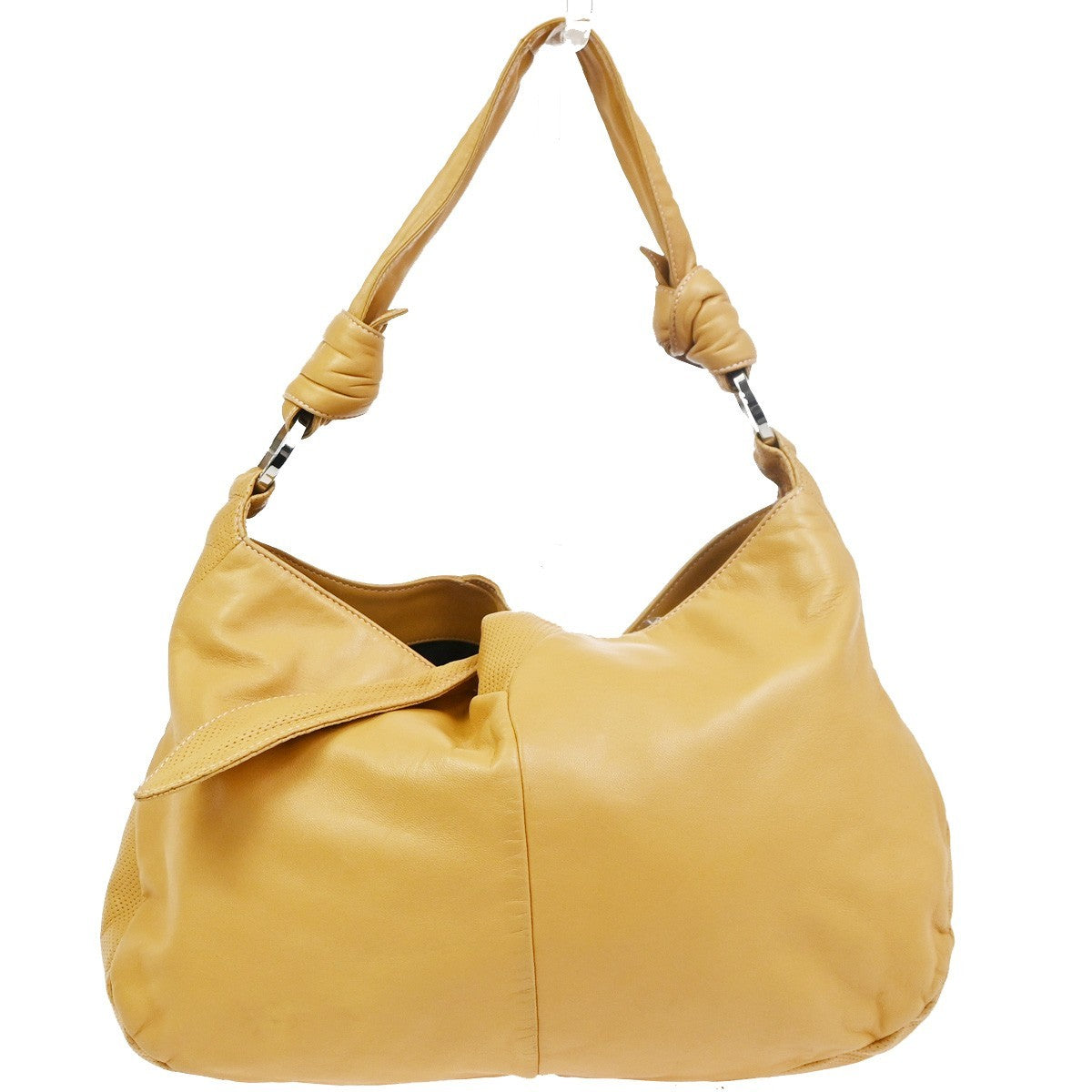 LOEWE Logo Anagram Knot Hobo Shoulder Hand Bag Leather Beige SHW Spain 73CA770