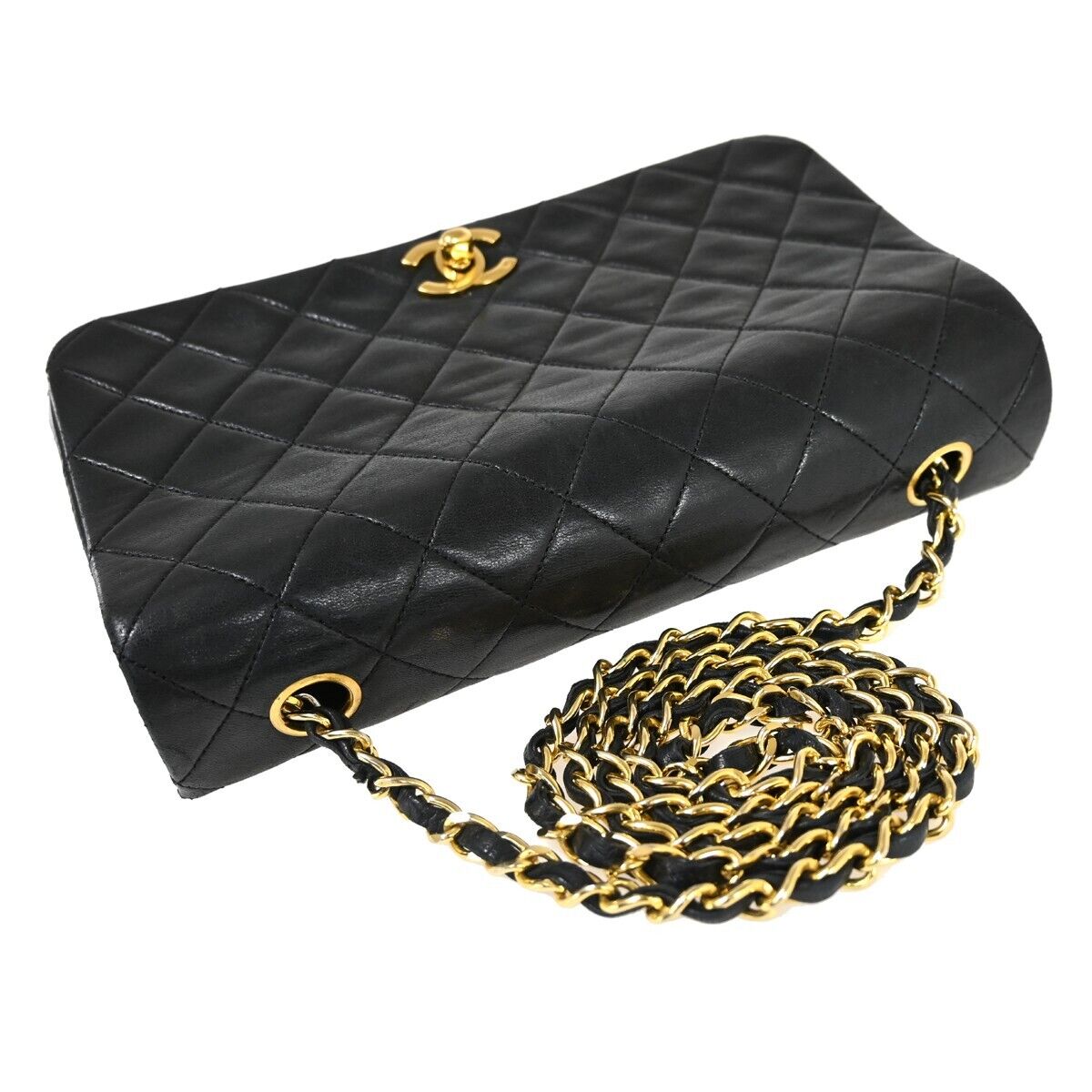 CHANEL CC Full Flap Matelasse 23 Chain Shoulder Bag Leather Black GHW 861RJ067