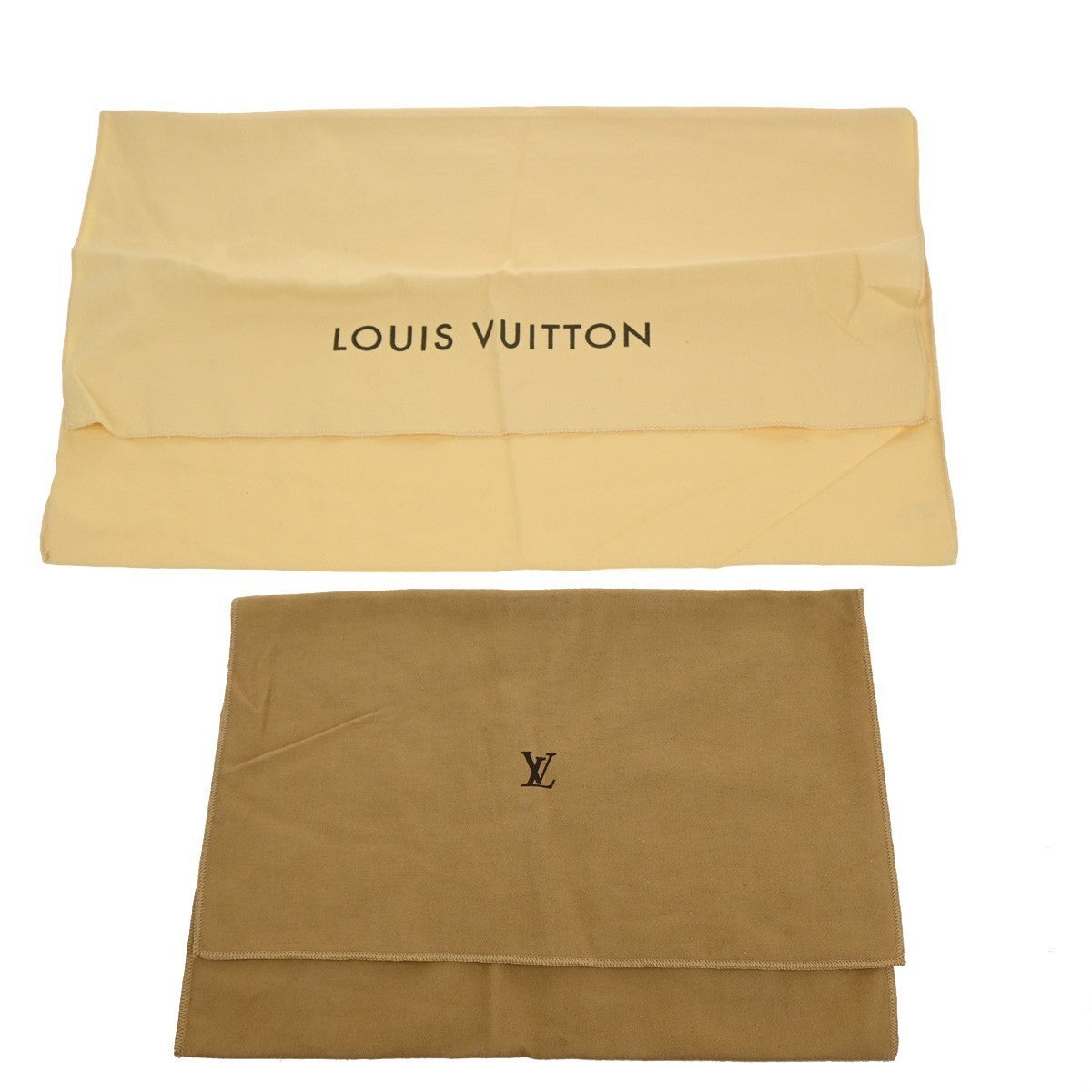 LOUIS VUITTON Logo 10 Set Dust Bag Drawstring Canvas Cotton Beige Brown 09KC113