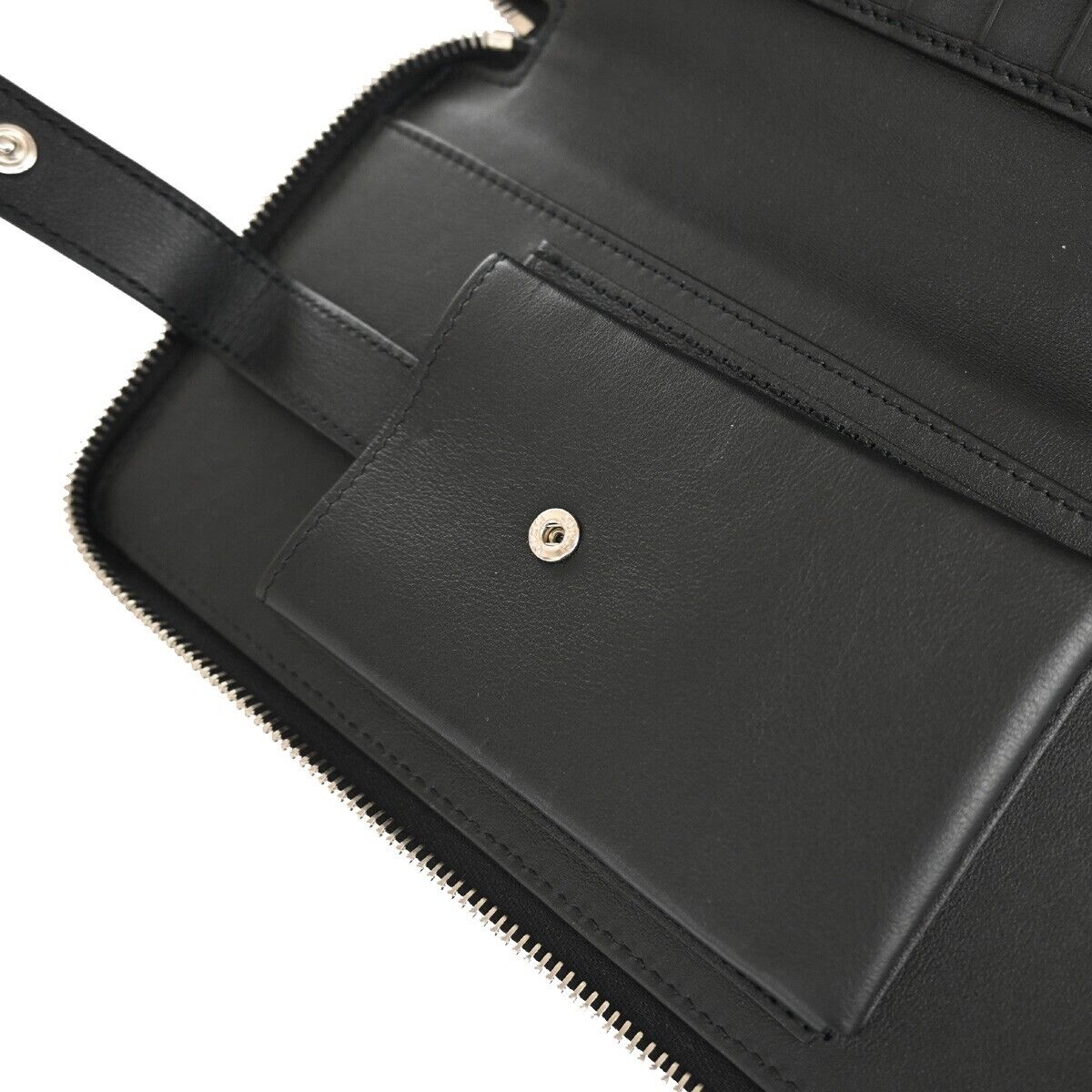 GUCCI Micro GG Guccissima Travel Case Wallet Leather Black SHW Italy 18YE185