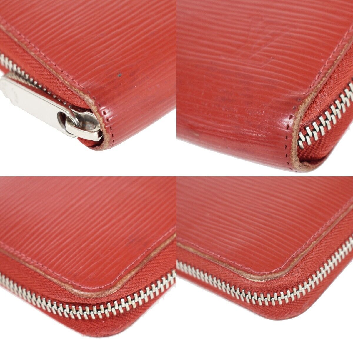 LOUIS VUITTON LV Zippy Wallte Long Purse Epi Leather Carmine M60304 66YA933