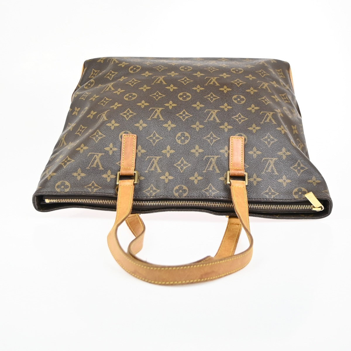 LOUIS VUITTON Cabas Mezzo Shoulder Bag Monogram Leather Brown M51151 73ZA298