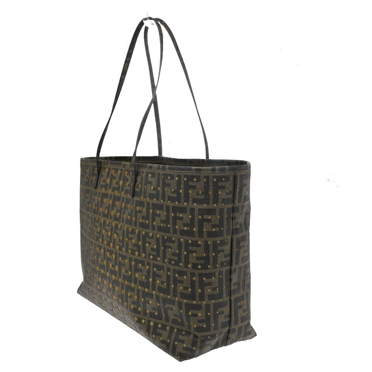 FENDI Logo Zucca x Star Pattern Tote Shoulder Bag Canvas PVC Leather BN 27RL554