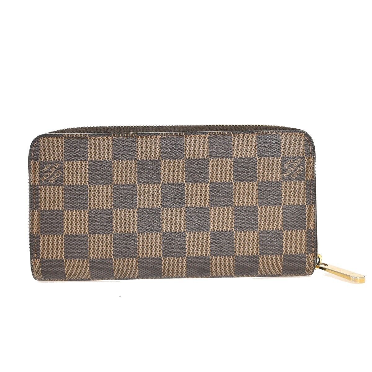 LOUIS VUITTON Zippy Wallet Long Bifold Purse Damier Leather Brown N60015 35FA146