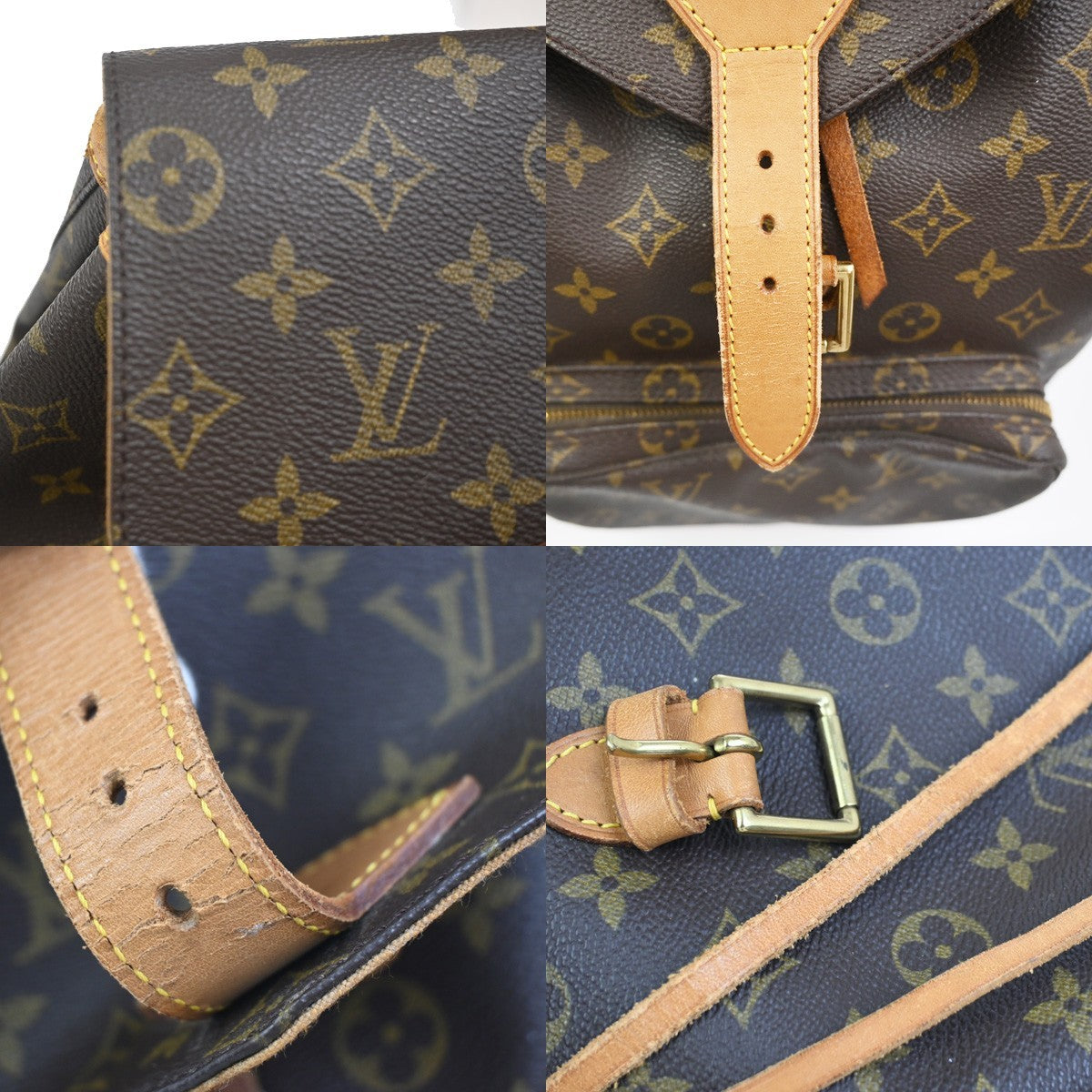 LOUIS VUITTON Montsouris GM Backpack Bag Monogram Leather Brown M51135 96KC794