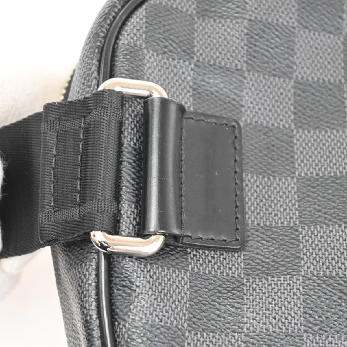 LOUIS VUITTON Ambler Shoulder bag Damier Graphite Leather Black N41289 55TA692