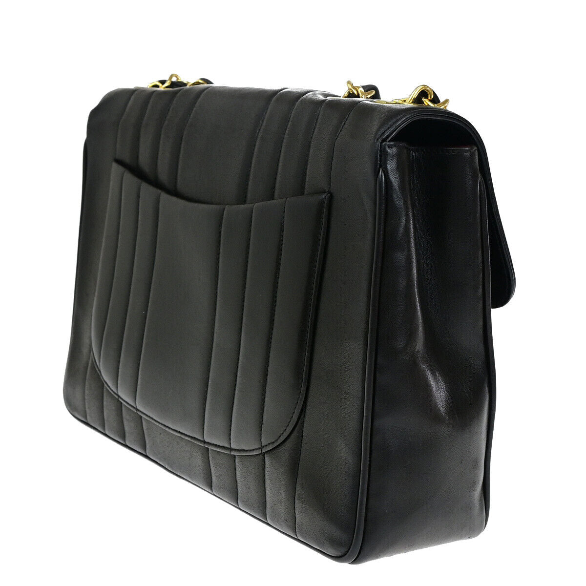 CHANEL CC Mademoiselle 30 Chain Shoulder Bag Leather Black GHW Vintage 850RJ895