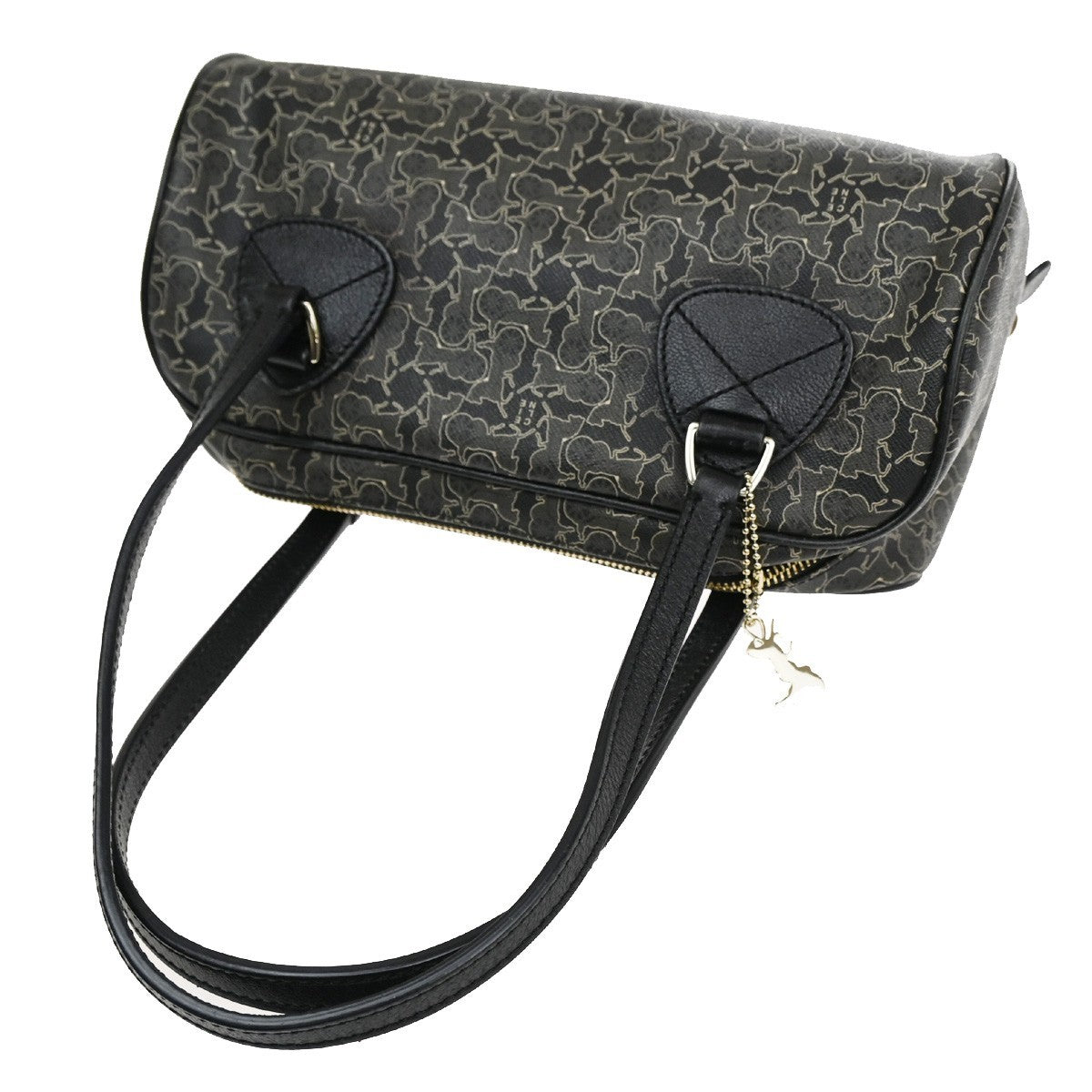 CELINE Horse Carriage Shoulder Hand Bag PVC Leather Black GHW 62CA402