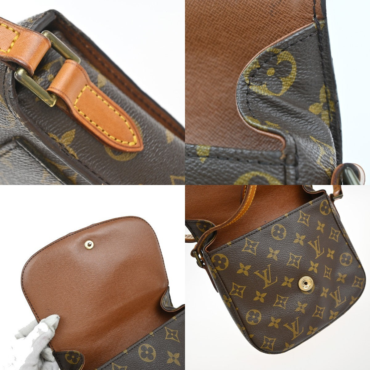 LOUIS VUITTON Saint Cloud MM Shoulder Bag Monogram Leather Brown M51243 33KP424