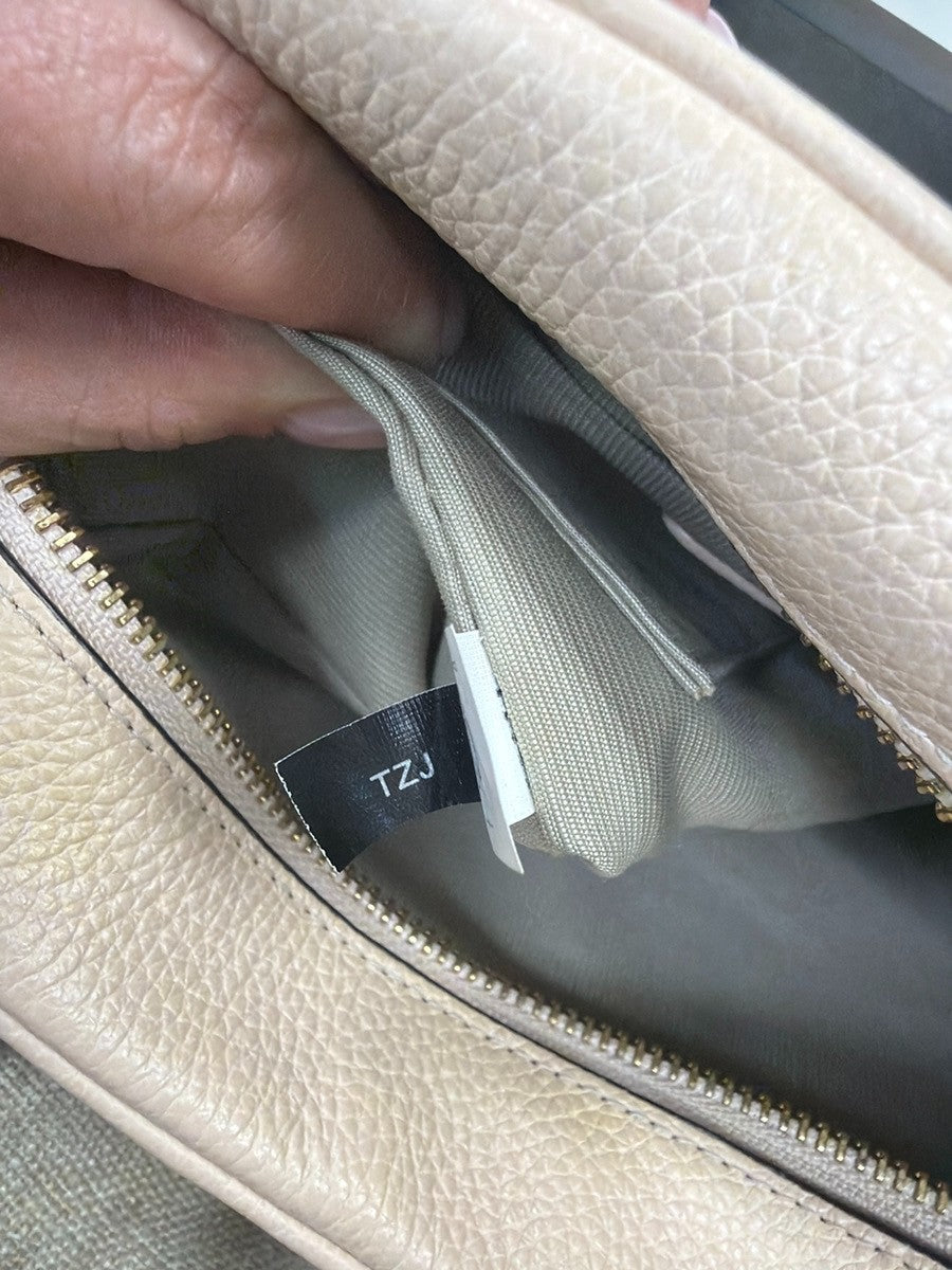 FURLA Logo Crossbody Shoulder Hand Bag Leather Beige GHW 08YH853