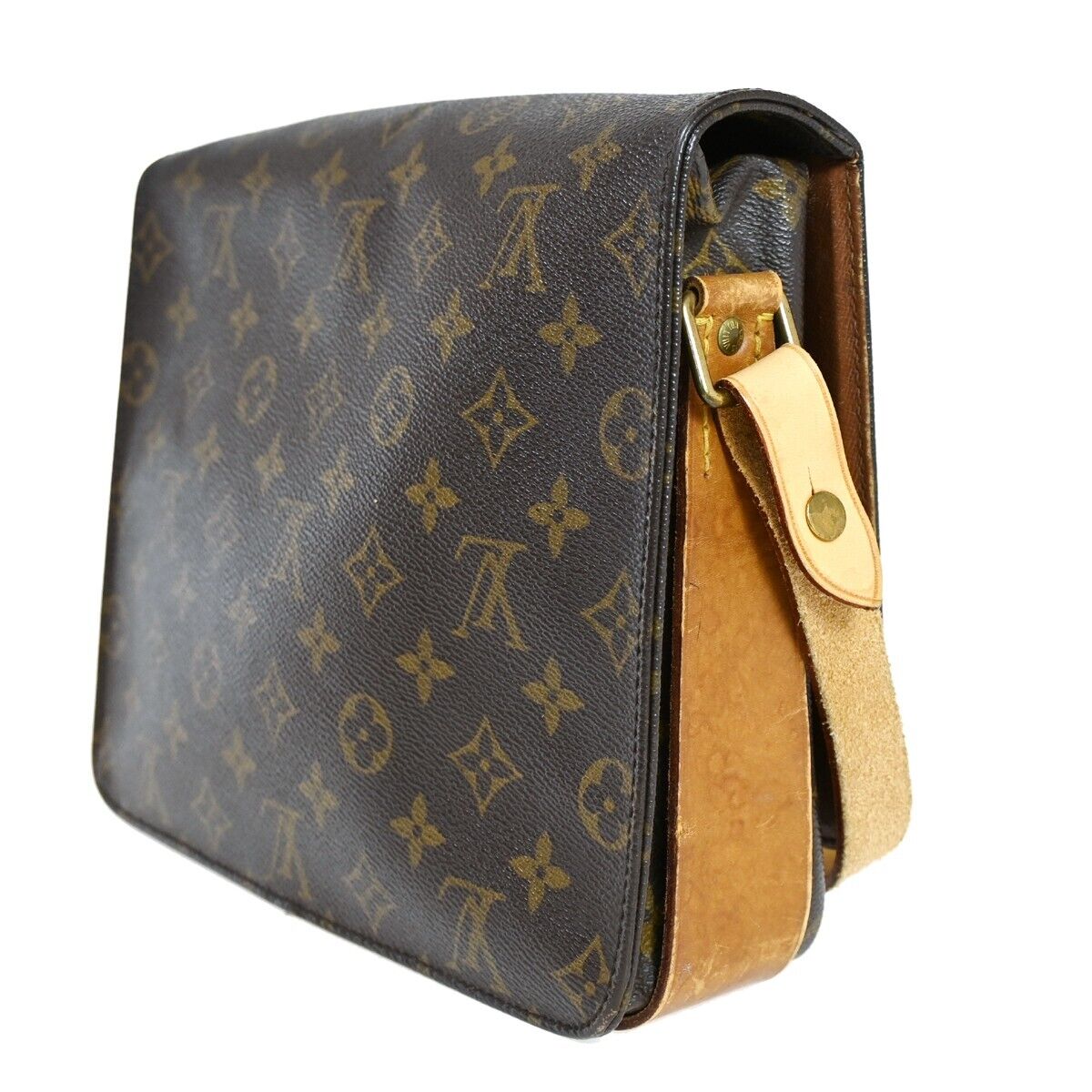LOUIS VUITTON Cartouchiere GM Shoulder Bag Monogram Leather Brown M51252 32EA133