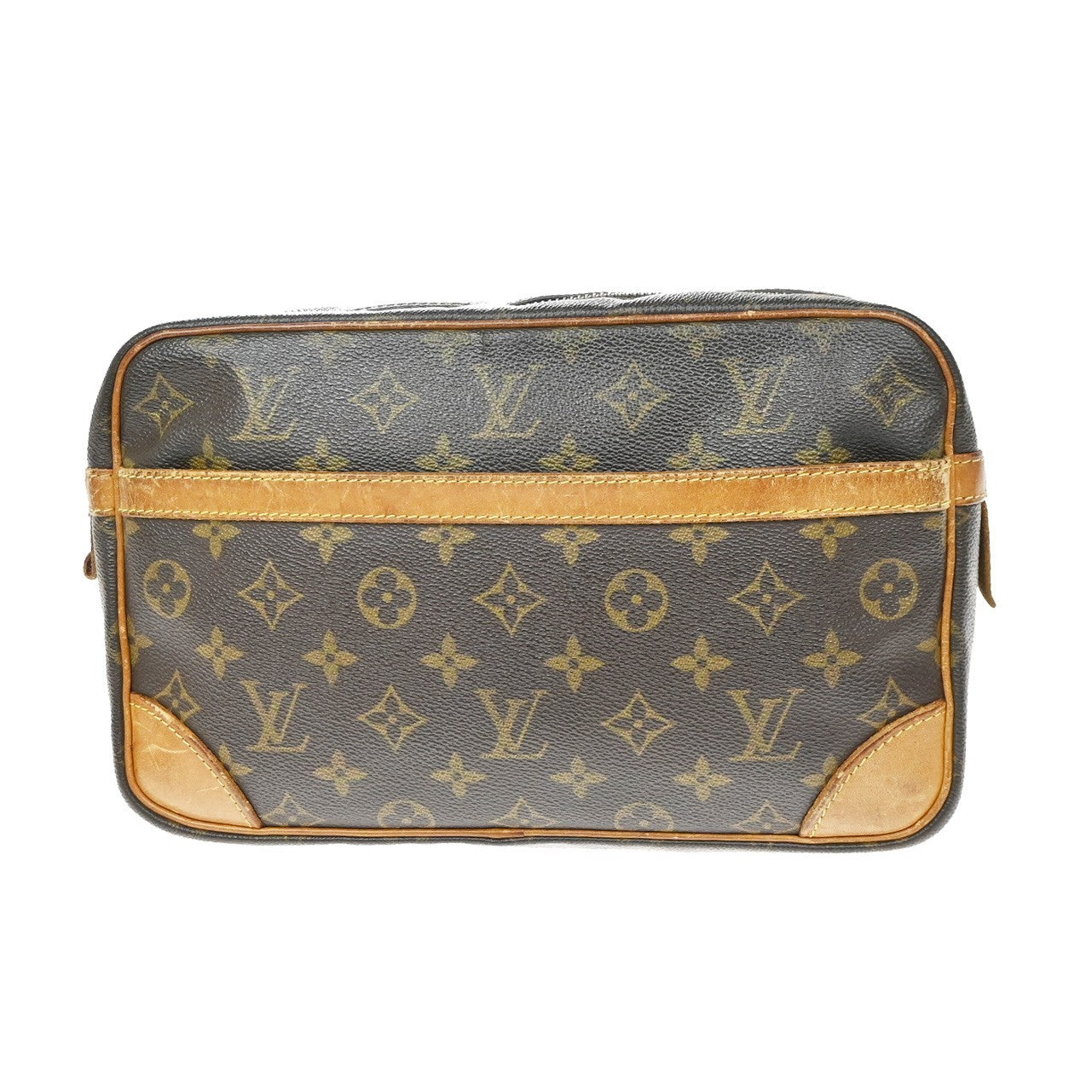 LOUIS VUITTON Compiegne 28 Clutch Hand Bag Monogram Leather Brown M51845 60KD201