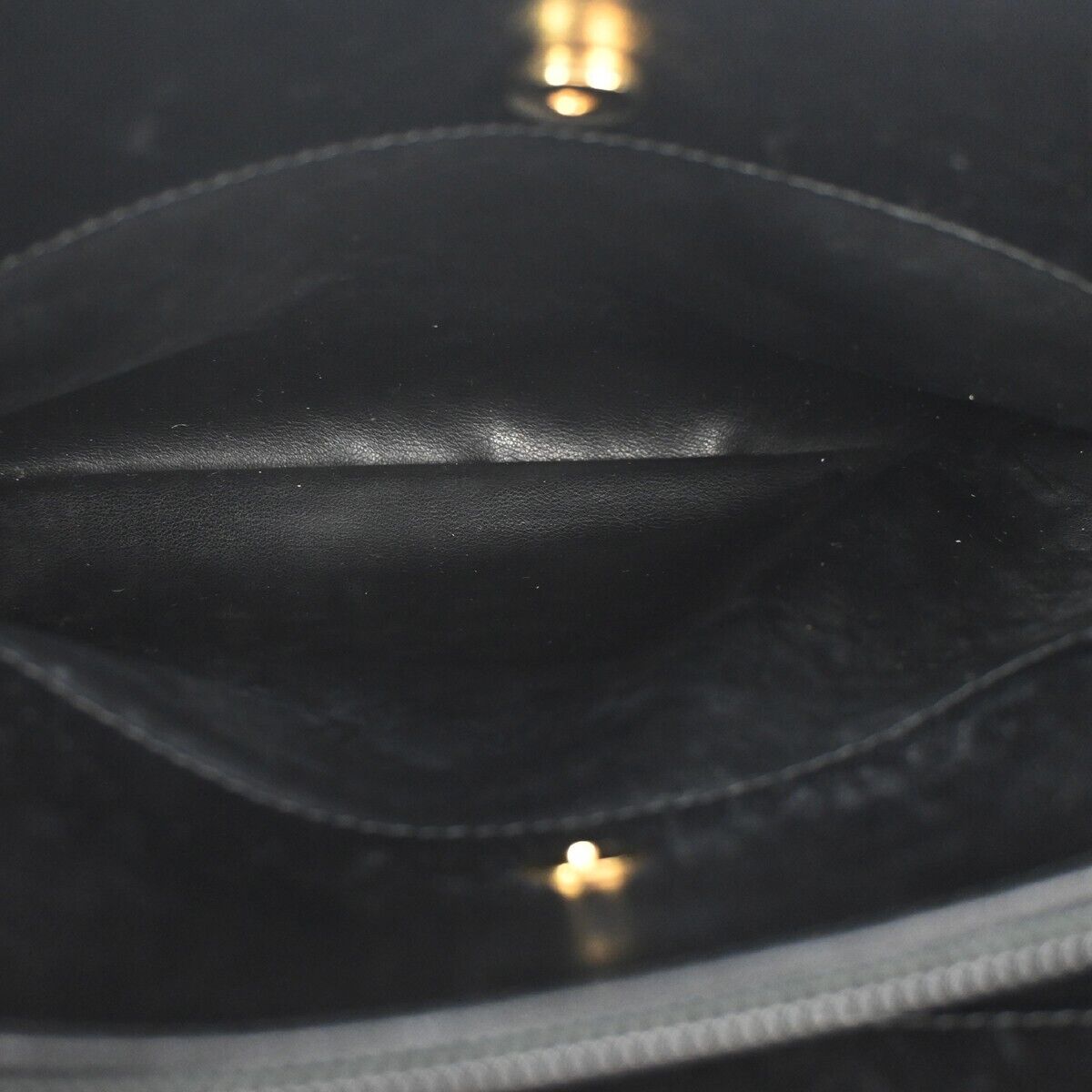 BALLY B Logo Fringe Tassel Shoulder Hand Bag Leather Black Gold-Plated 02EA083