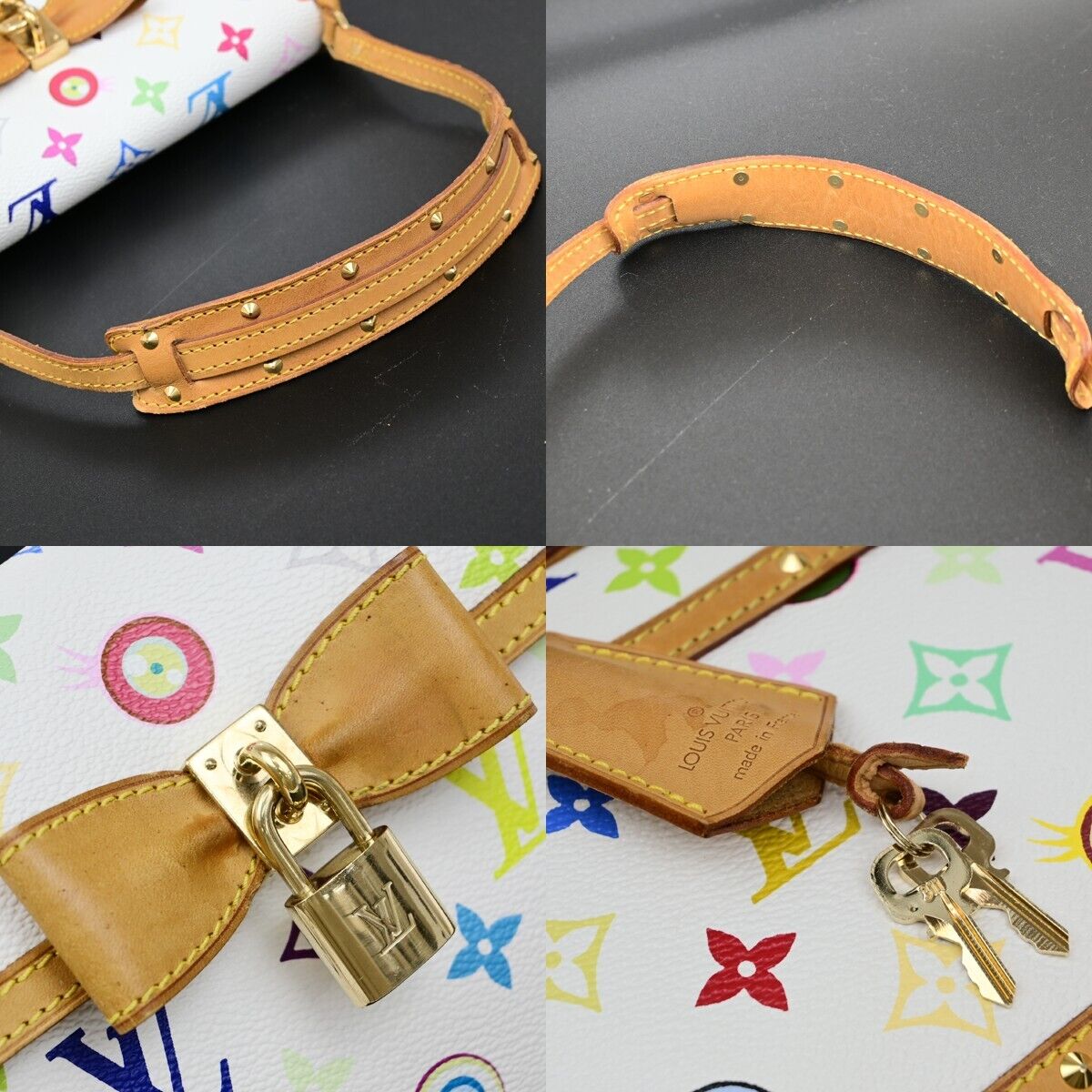 LOUIS VUITTON Eye Miss You Hand Bag Monogram Multi Color White M92055 307RF224