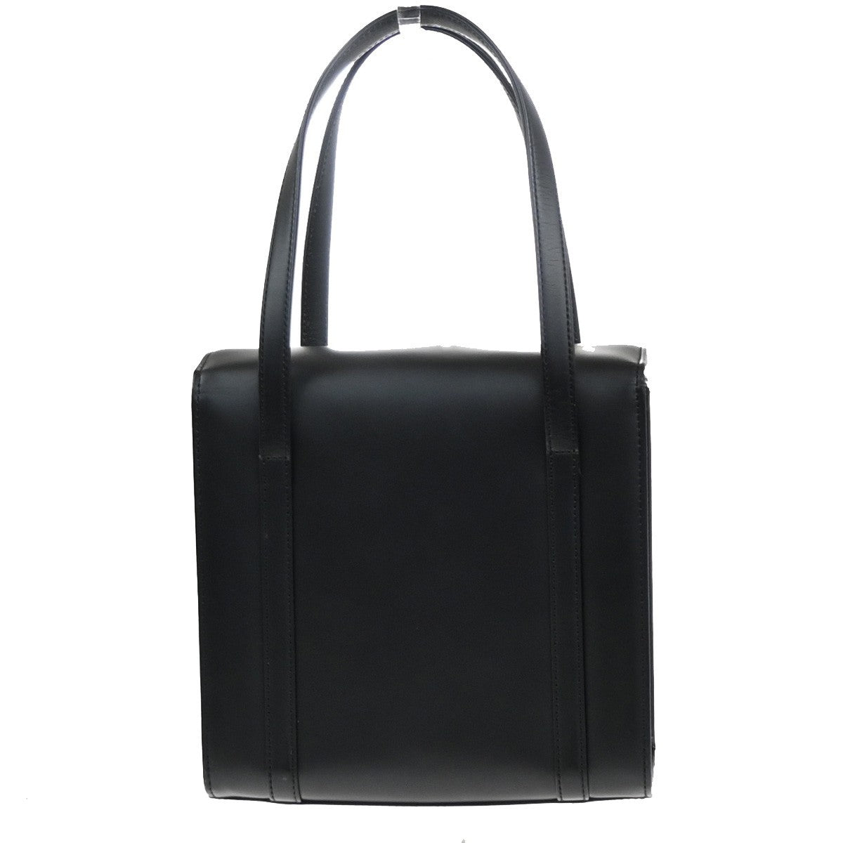 Burbrrys Logo Nova Check Shadow Horse Shoulder Hand Bag Leather Black 30KC505
