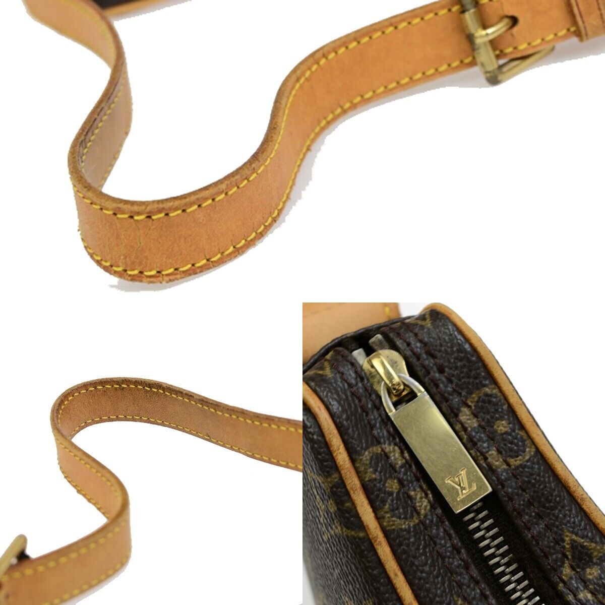 LOUIS VUITTON Pochette Croissant Hand Bag Monogram Leather Brown M51510 29EE048