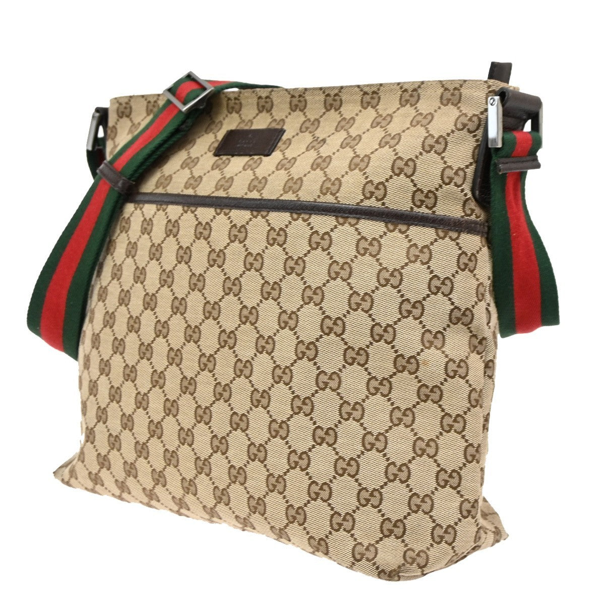 GUCCI GG Pattern Sherry Shoulder Hand Bag Cavans Leather Beige SHW Italy 34DA164