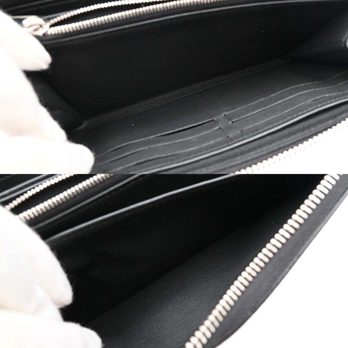 LOUIS VUITTON Zippy Long Wallet Purse Monogram Mahina Leather BK M61867 14HB940