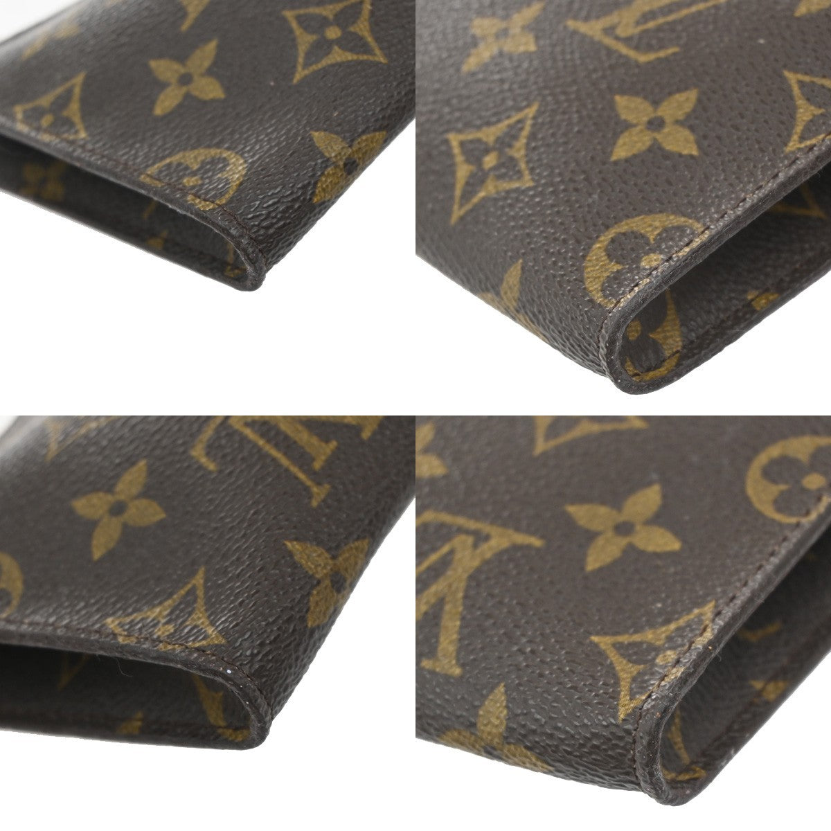 LOUIS VUITTON Logo BUCKET PM Pouch Bag Monogram Leather Brown France 05KP598
