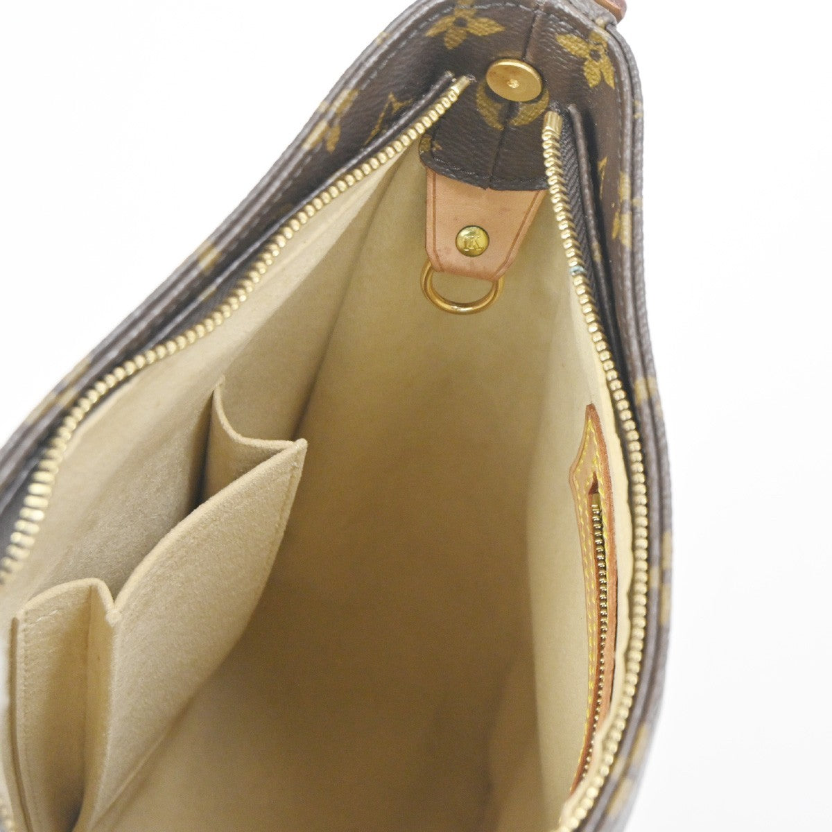 LOUIS VUITTON Logo Looping GM Shoulder Bag Monogram Leather Brown M51145 95RL732