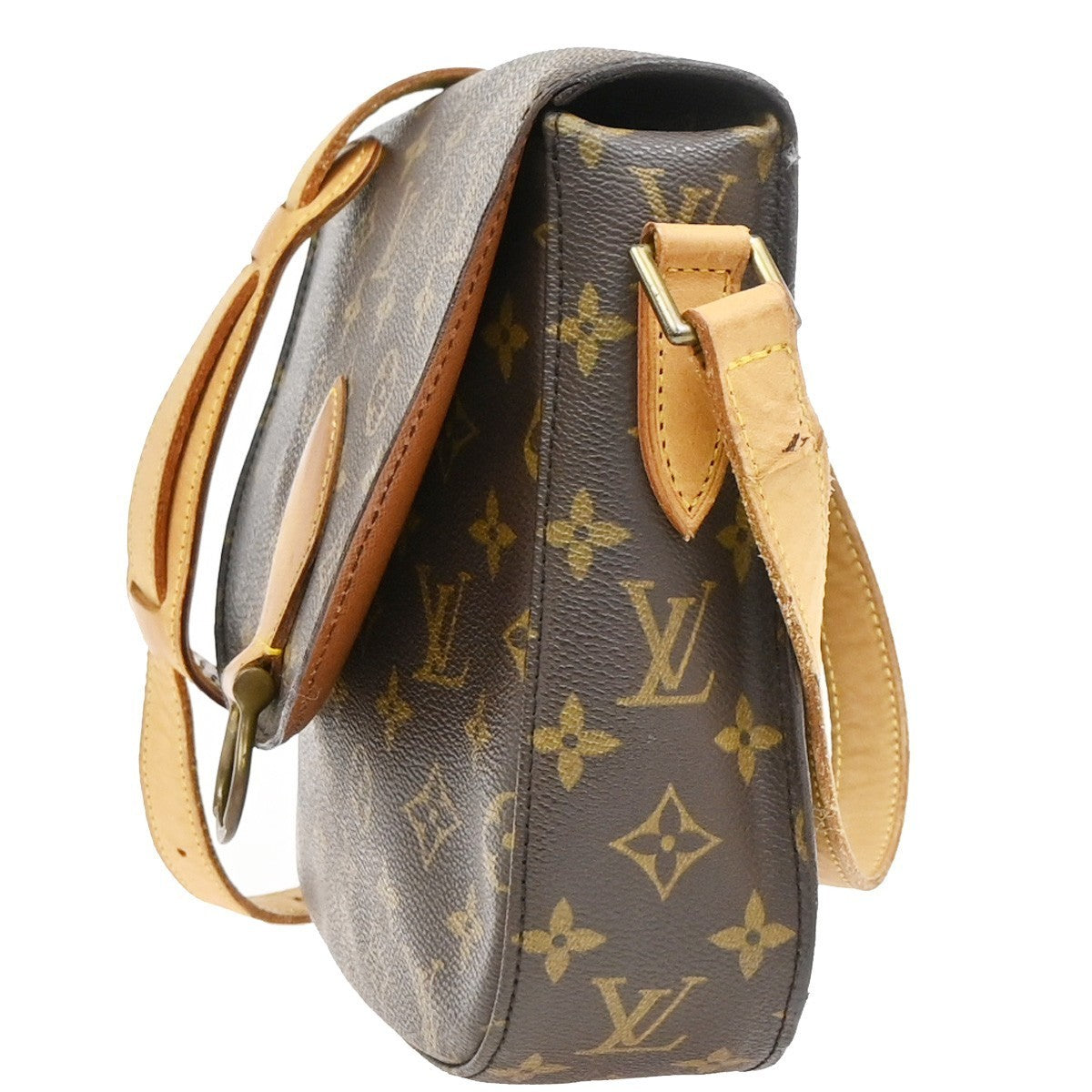 LOUIS VUITTON Saint Cloud GM Shoulder Bag Monogram Leather Brown M51242 35PA073