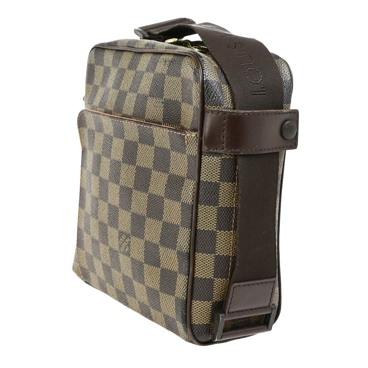 LOUIS VUITTON Olav PM Shoulder Bag Damier Ebene Leather Brown N41442 35YG639