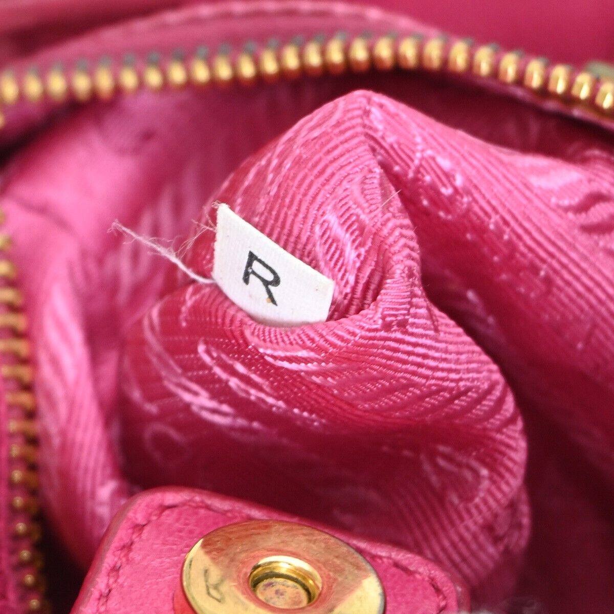 PRADA MILANO Logo Ribbon 2Way Shoulder Hand Tote Bag Leather Pink Gold 34YE444