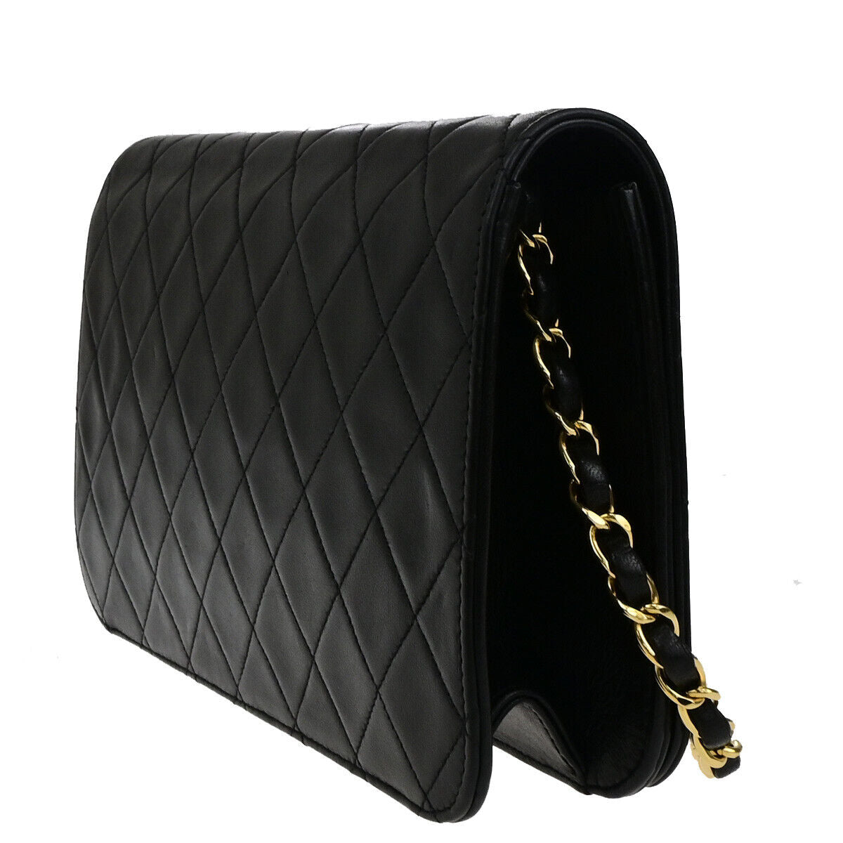 CHANEL CC Matelasse 23 Full Flap Chain Shoulder Bag Black GHW Vintage 645RK760