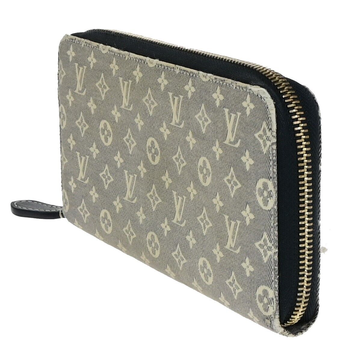 LOUIS VUITTON LV Zippy Wallet Monogram Ideal Canvas Leather Gray M63010 04EC258