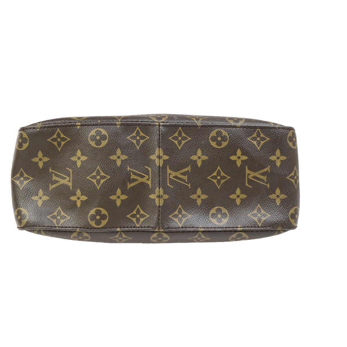 LOUIS VUITTON Logo Looping GM Shoulder Bag Monogram Leather Brown M51145 85EC883