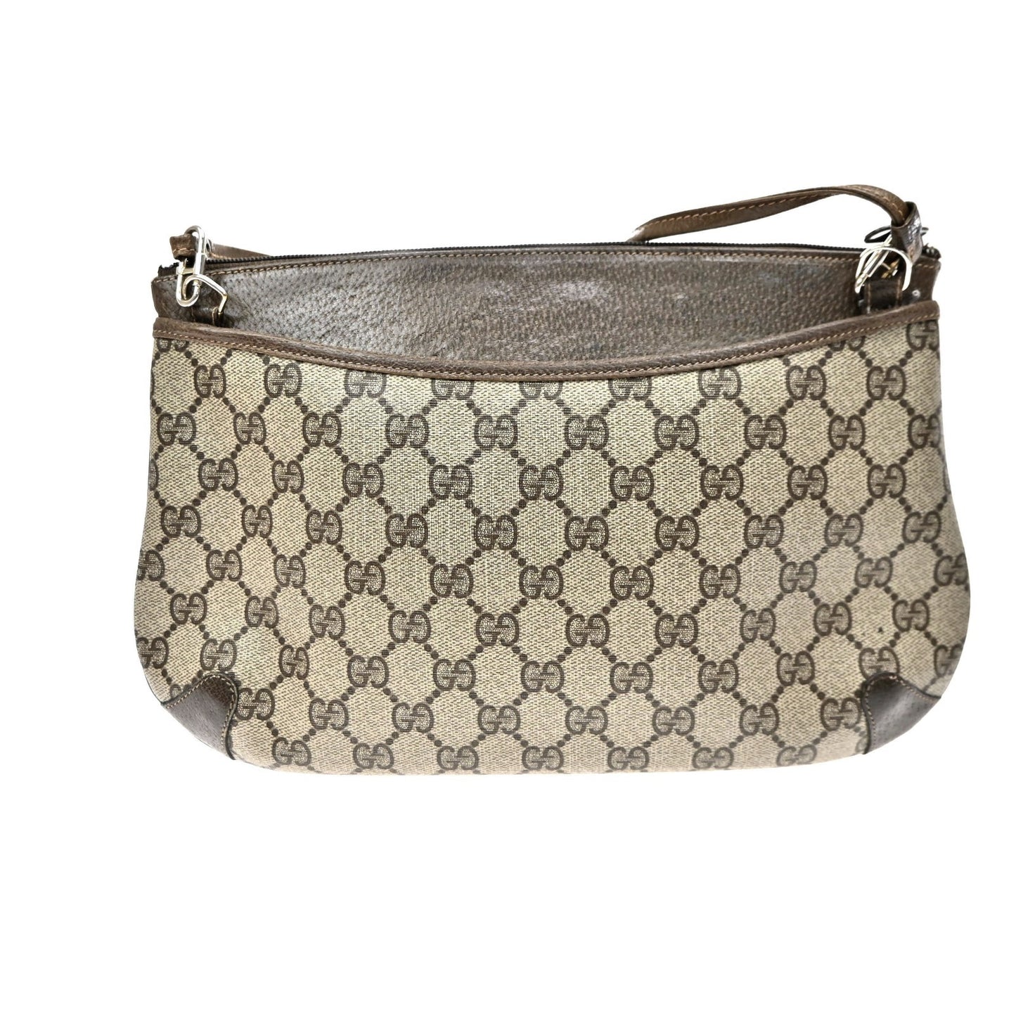 GUCCI Logo GG Pattern Sherry Shoulder Bag PVC Leather Brown Italy 61KD127