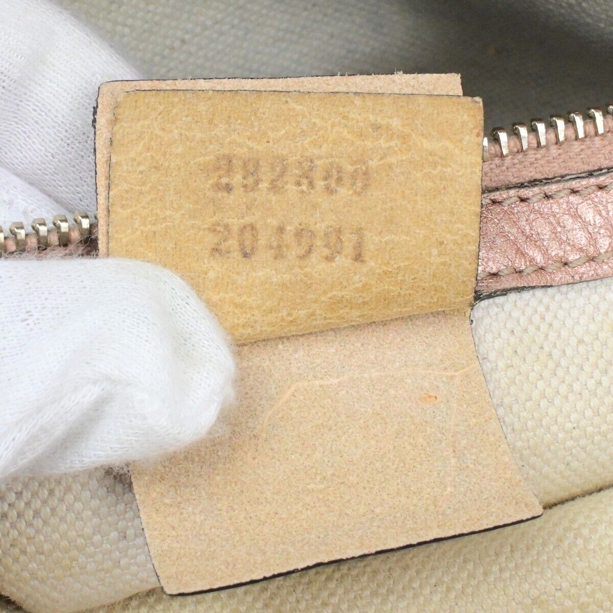 GUCCI Logo GG Pattern Shoulder Tote Bag Bamboo Canvas Leather Brown Pink 30EE118