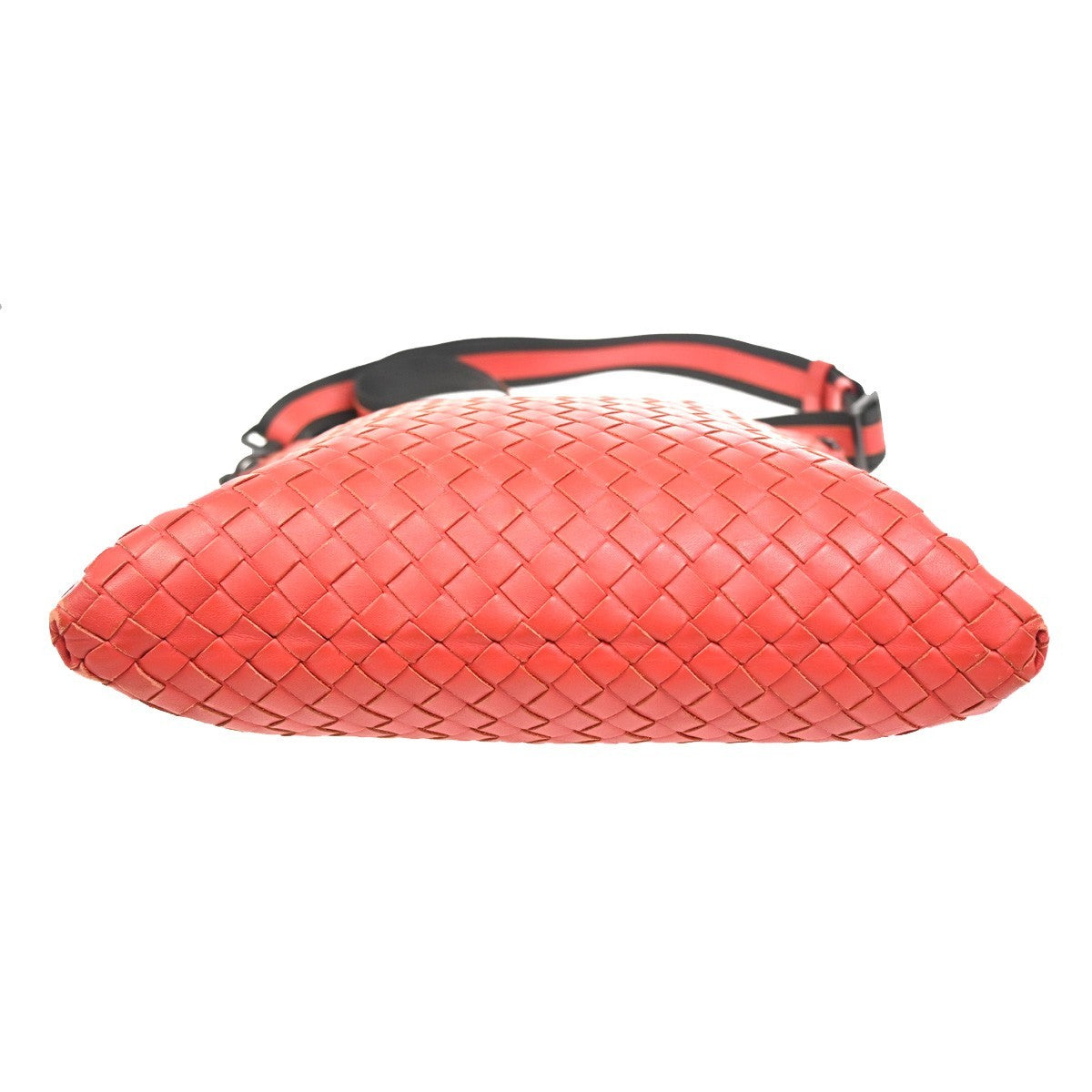 BOTTEGA VENETA Intrecciato Logo Messenger Crossbody Bag Leather Red 79ZA123