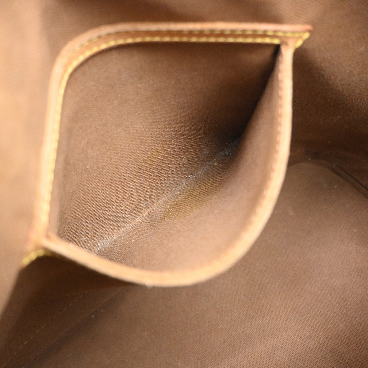 LOUIS VUITTON LV Logo Alma Hand Bag Monogram Leather Brown USA M51130 35YJ194