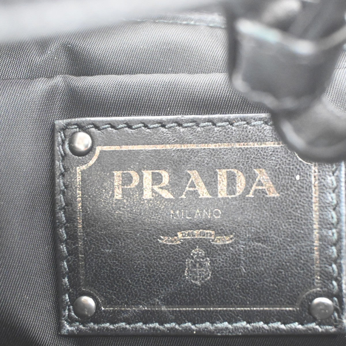 PRADA Tessuto Bicolor 2Way Shoulder Hand Bag Nylon Leather Black Blue 77KC624