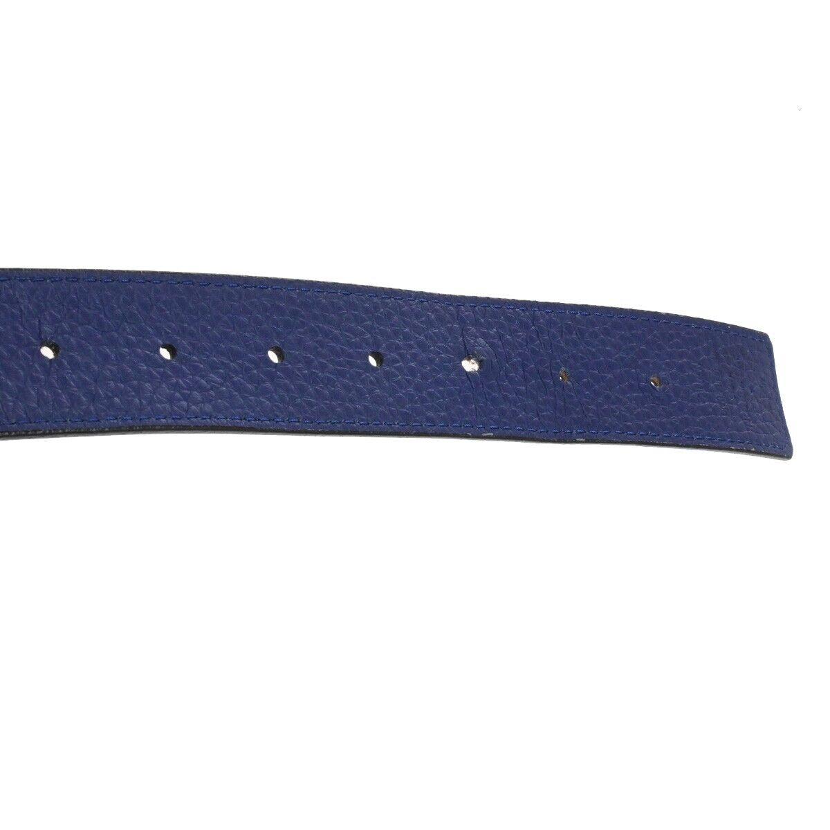 LOUIS VUITTON Logo Ceinture LV Initial Belt Leather Blue Spain N1012 31EE096