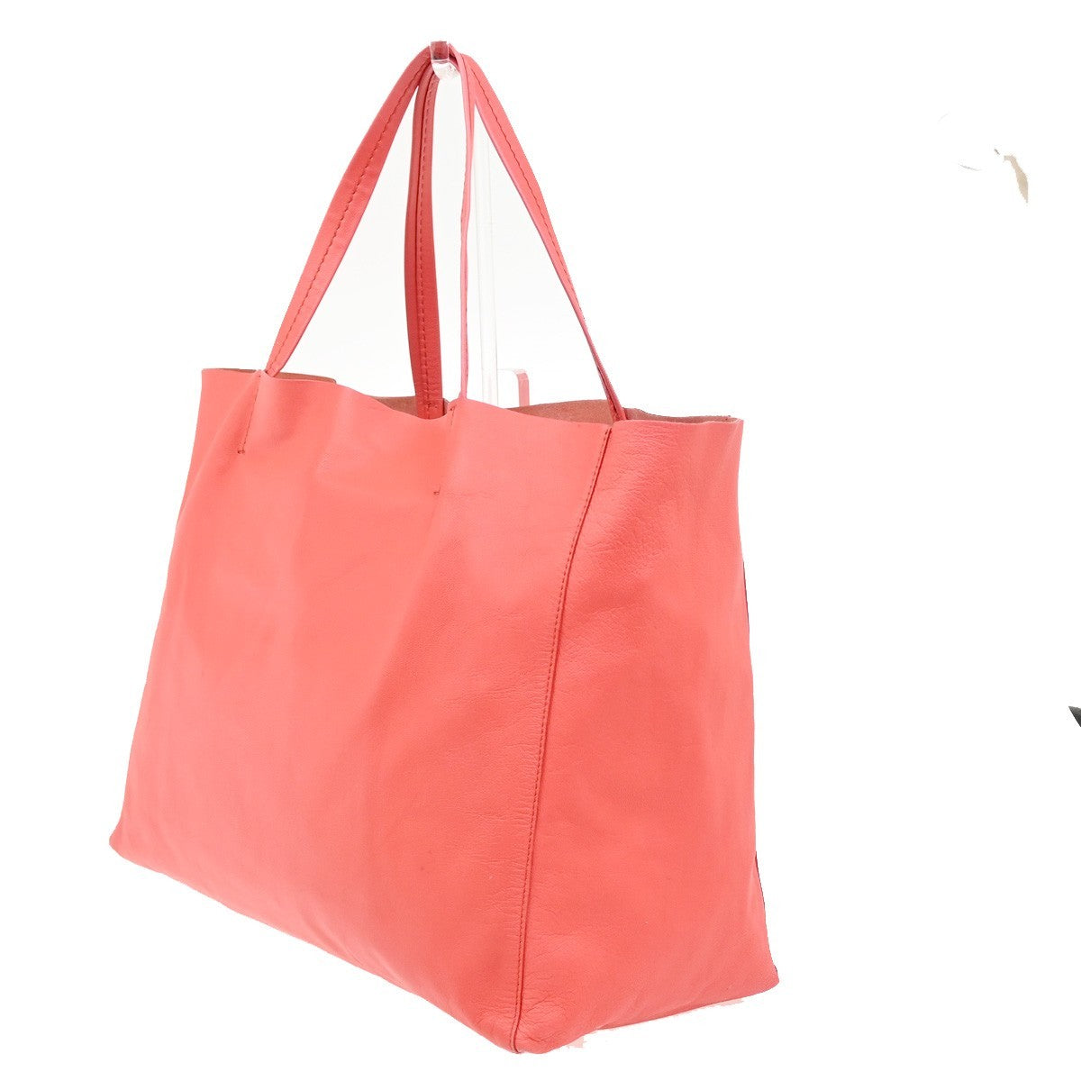 CELINE Logo Horizontal Cabas Tote Shoulder Hand Bag Leather Orange Italy 35ZA290