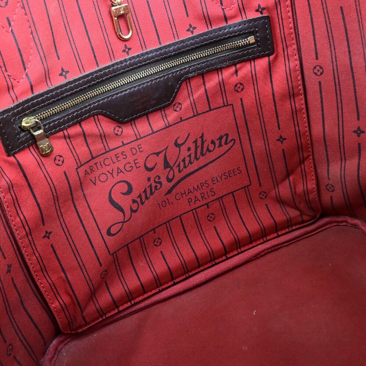 LOUIS VUITTON Neverfull MM Shoulder Bag Damier Ebene Leather BN N51105 78EC989