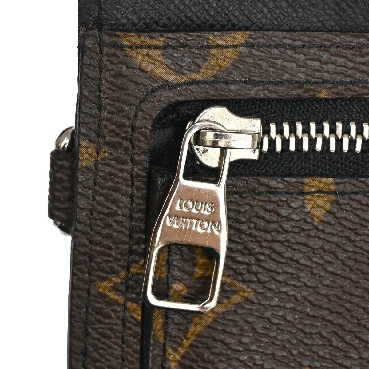 LOUIS VUITTON Long Trifold Wallet Purse Monogram Macassar Brown M60168 64GA626