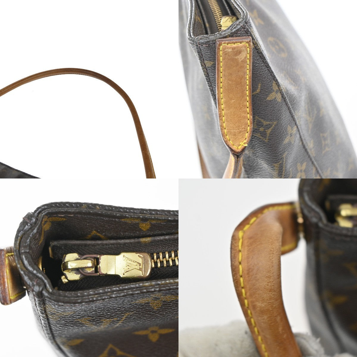 LOUIS VUITTON Logo Looping GM Shoulder Bag Monogram Leather Brown M51145 36MA043